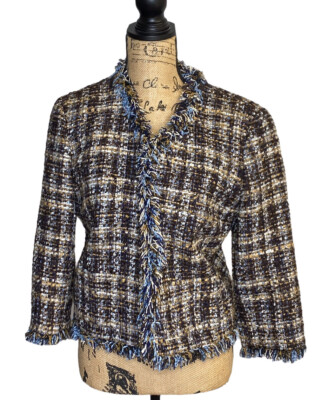 ABS by Allen Schwartz Jacket Blazer size10 NWT Multi-Color Wool Blend  (3622)