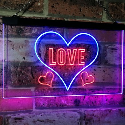 Love Night Light For Bedroom Wall D Or Bar Dual Color Led Neon Sign St6 I3073 Ebay