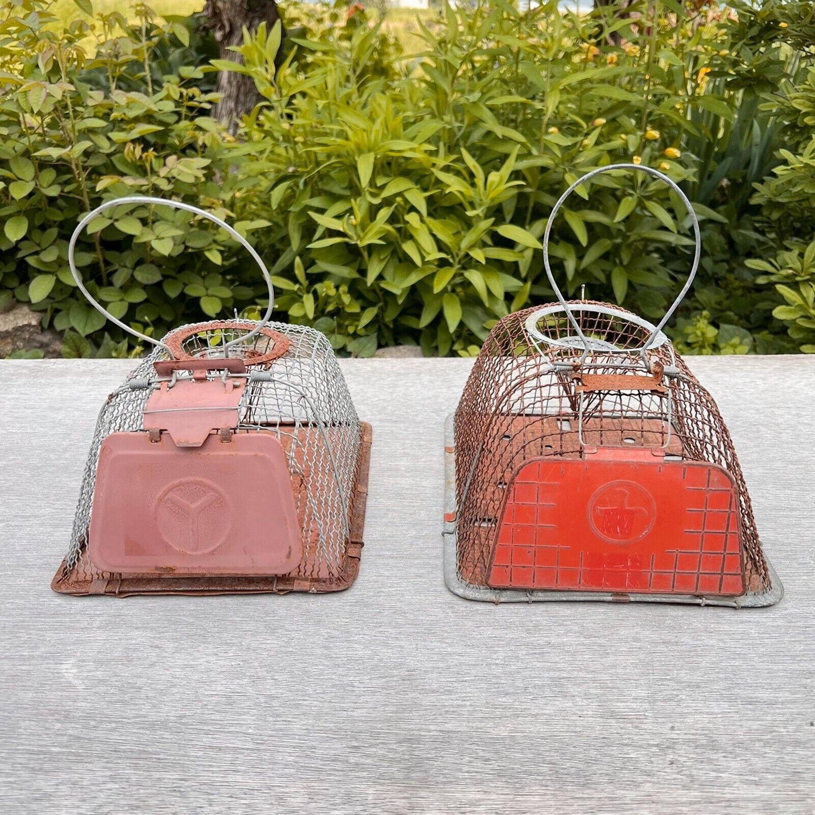 Vintage japonés rata roedor trampa jaula hojalata alambre malla compañía...