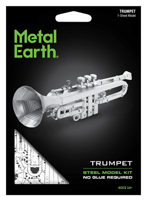 Fascinations Metal Earth TRUMPET Brass Musical Instrument 3D Laser Cut Model Kit