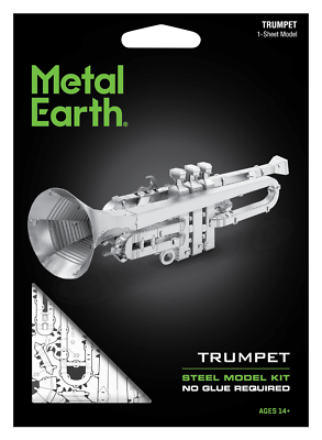 #ad #ad Fascinations Metal Earth TRUMPET Brass Musical Instrument 3D Laser Cut Model Kit $9.95