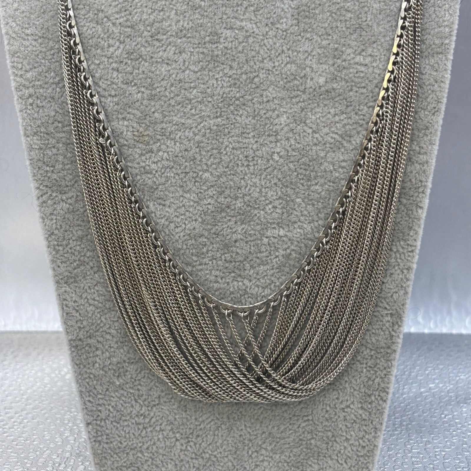 Intimate Silver-Tone Multi-Strand Draped Chain Ne… - image 6