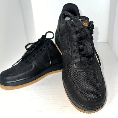 NEW Nike Air Force 1 Men's Black Low Top Gore-Tex Sneakers Size 6.5  Gum Soles