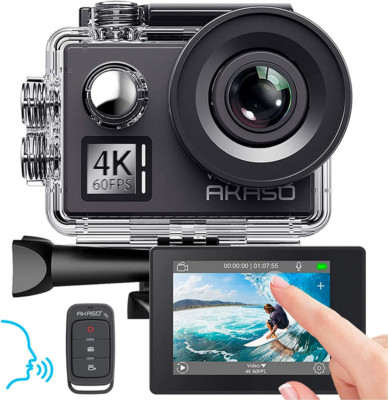 Action cam 4K/60fps /Action Kamera 20MP WiFi mit Touchscreen, Sprachsteuerung