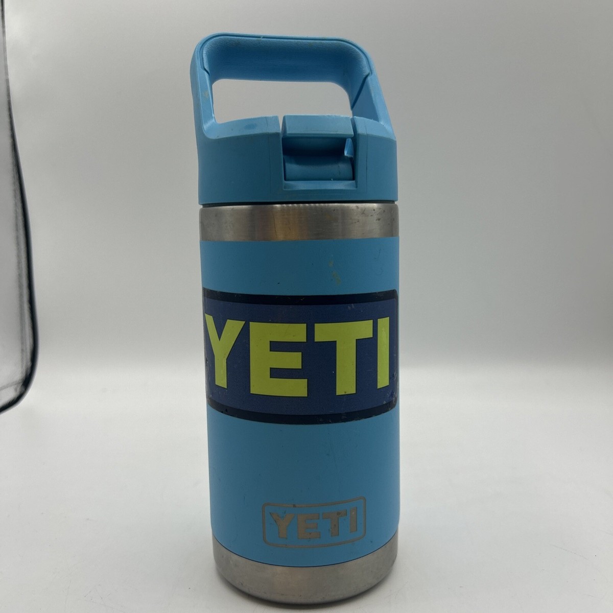 Yeti Rambler Jr 12oz Tumbler Blue w/Stickers Hot/Cold Insulated