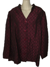Coldwater Creek Burgundy Crepe Diamond Jacket PXL