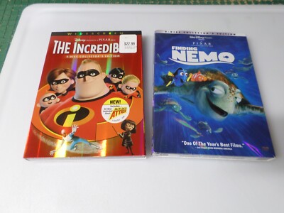 THE INCREDIBLES & FINDING NEMO - 2-DISC COLL. EDITIONS W/ SLIPCOVERS- (DVD)- NEW