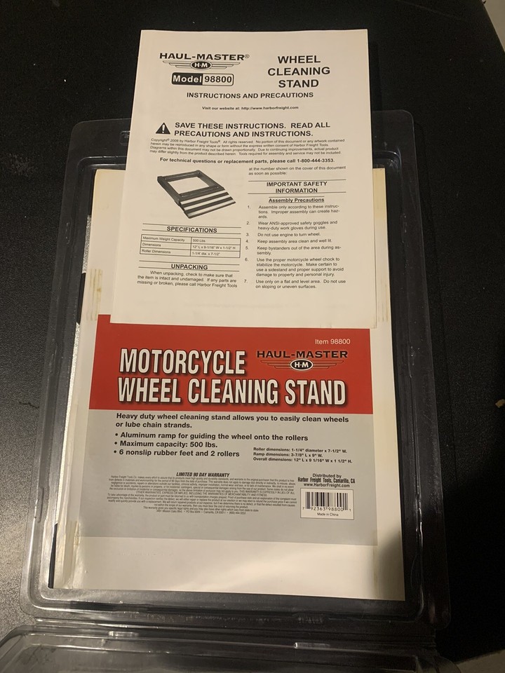 Aluminum Motorcycle Wheel Cleaning Roller Stand Haul Master 98800 eBay