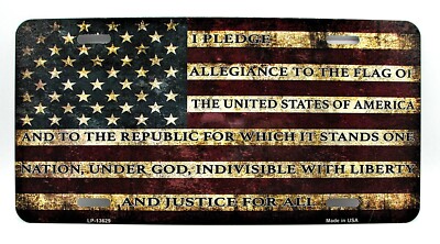 BELOMI American Flag Car License Plate Cover – Aluminum Alloy, 12x6 Inches, 4 Holes (Black/Red)