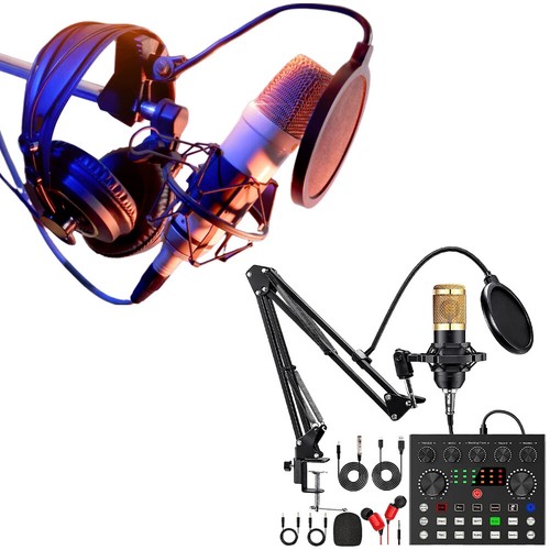 Podcast Equipment with BM800 Microphone and V8 Sound Card Podcast Microphone