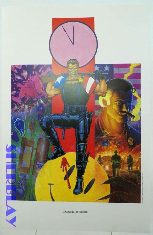 DC Comics Watchmen Art Cover Print 15"X9.75" Les Gardiens Le Comedien French Ed