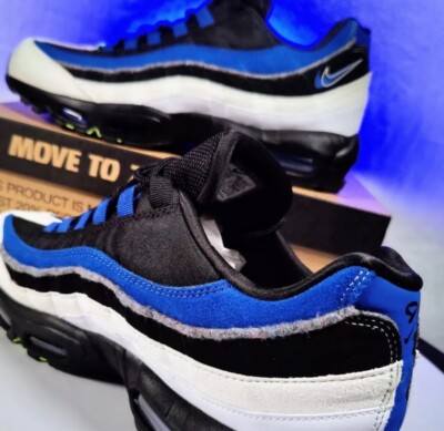 Nike Air Max 95 SE Men's US 13 Black White Sail Royal Blue Grey Retro Runner NIB