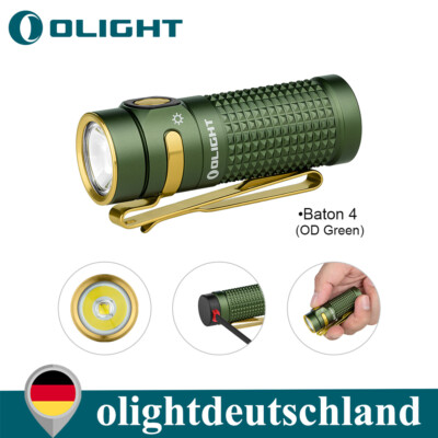 Olight Baton 4 LED Taschenlampe 1300 Lumen Aufladbare Taschenlampe - OD Grün