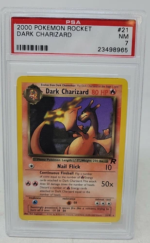 2000 Pokemon Rocket #21 DARK CHARIZARD PSA 7 NM