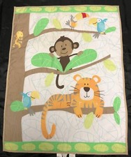 Garanimals Quilt Comforter MONKEY TIGER TOUCAN GECKO Tree Baby Blanket Jungle