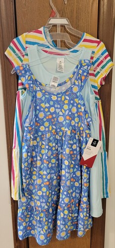NWT Member's Mark GIRL'S 3 Pack Soft Stretch SUMMER DRESSES Size Medium (7/8)