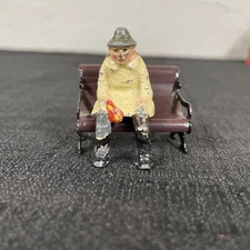 VINTAGE John Hill co MAN BENCH SITTERS LEAD FIGURE