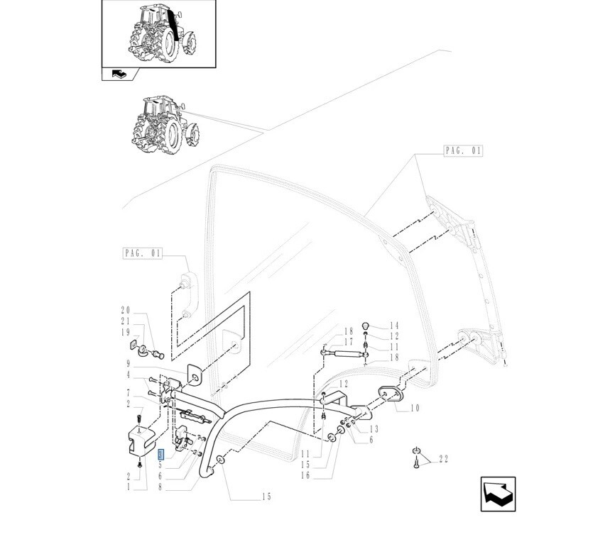 84227453 Right Hand Cab Door Latch Lock Mechanism Fits New Holland Case ...