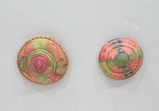 Ethiopian Basket 2 Lid Pairs For Wall Display