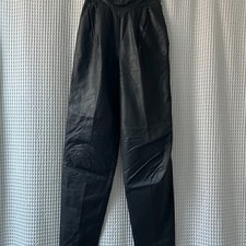 Vintage Assemblage 80s high waist dark gray leather pants