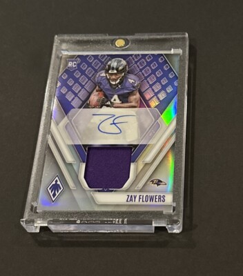 nic♥ 2023 PANINI PHOENIX ZAY FLOWERS RPA SILVER PRIZM ROOKIE PATCH AUTO