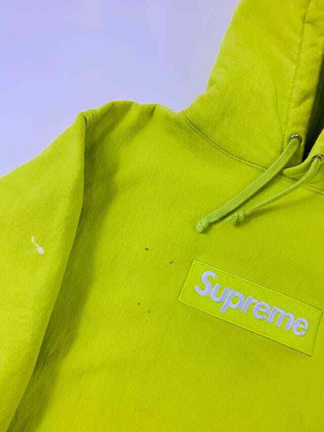 Supreme Acid Green Box Logo Hooded Sweatshirt Pullover FW12 Supreme Acid Green Box Logo Hooded Sweatshirt Pullover FW12
