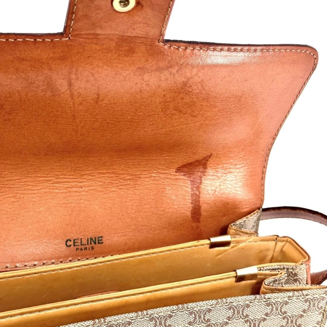 CELINE Macadam Pattern Carriage Shoulder Bag Authentic B+ Leather Crossbody — image 16