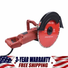 Concrete Cut off Saw Wet Dry Concrete Saw Cutter w/ Water Pump+Blade 14" 3000W