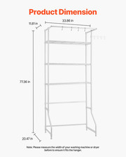 Over Washer and Dryer Storage Shelf, White