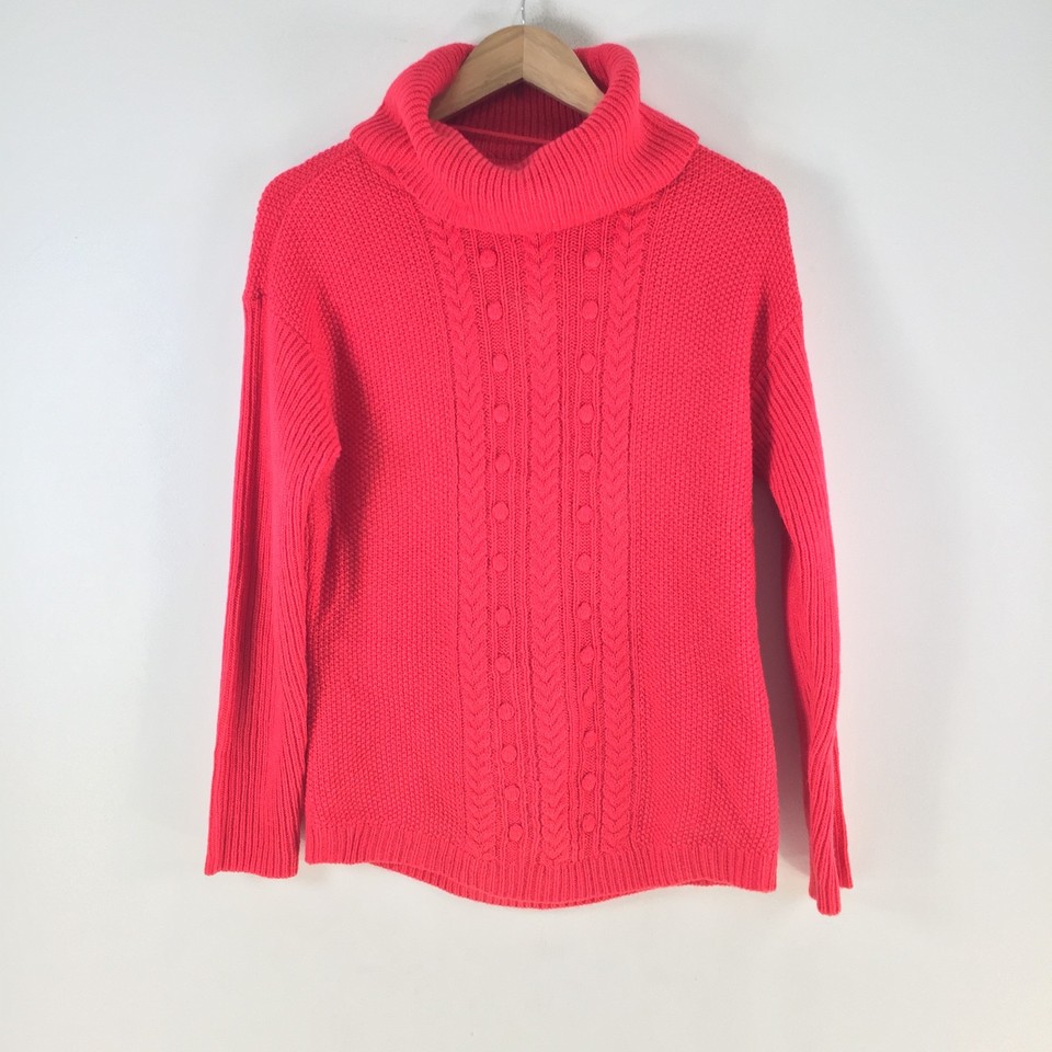 Maggie T womens knit sweater jumper size 10 red turtleneck long sleeve 117760