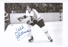 BILL COLLINS Signed 4X6 Photo NHL Hockey PHILADELPHIA FLYERS Autograph