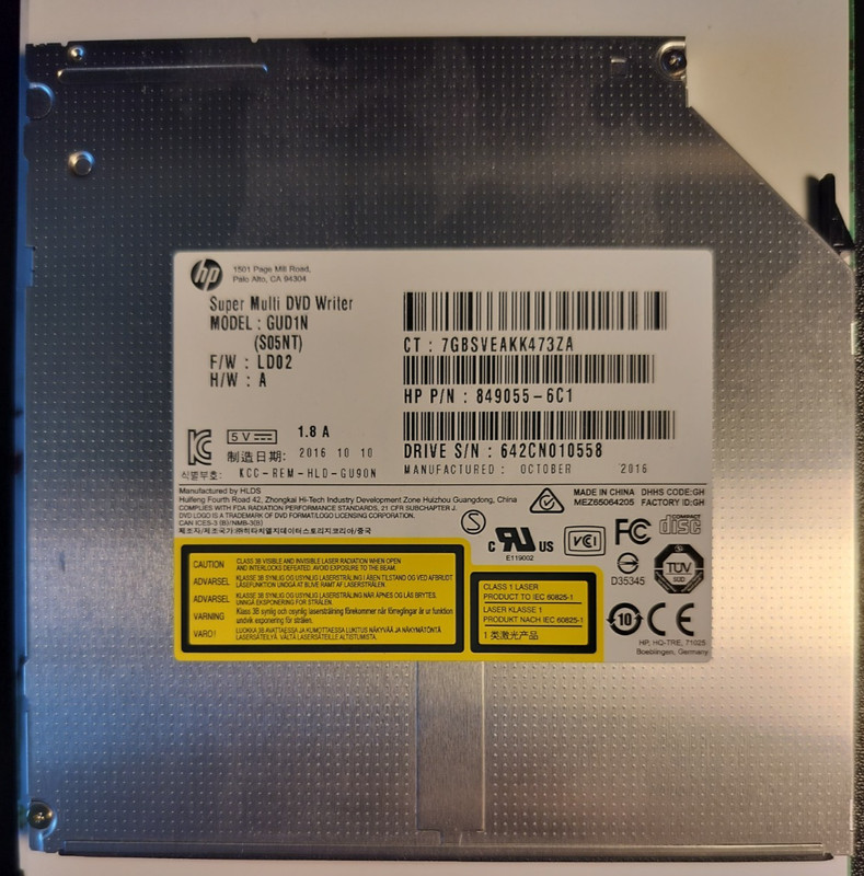 HP GUD1N SUPER MULTI DVD WRITER  849055-6C1 USED