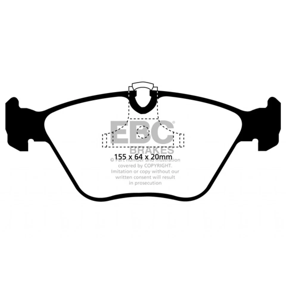 Pastillas de freno delanteras EBC para BMW 330i/330xi 2001 2002 2003 2004 2005 2006 - Redstuff Foto 2 de 4