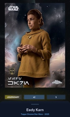 Eedy Karn Debut Aurebesh SP Black 10cc Star Wars Card Trader Topps Chrome