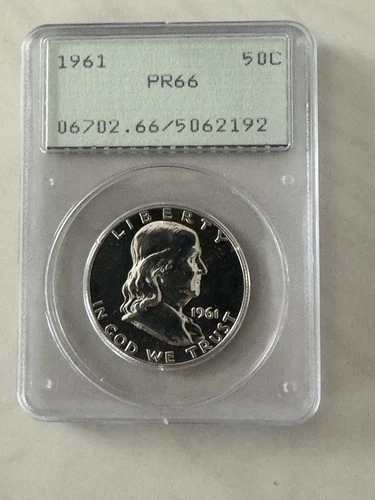 1961 Franklin Half Dollar 50c PCGS PR66 PF66 - OGH Rattler, 925