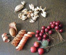 Vtg Millinery lot of natural  artificial materials making flowers  decoration