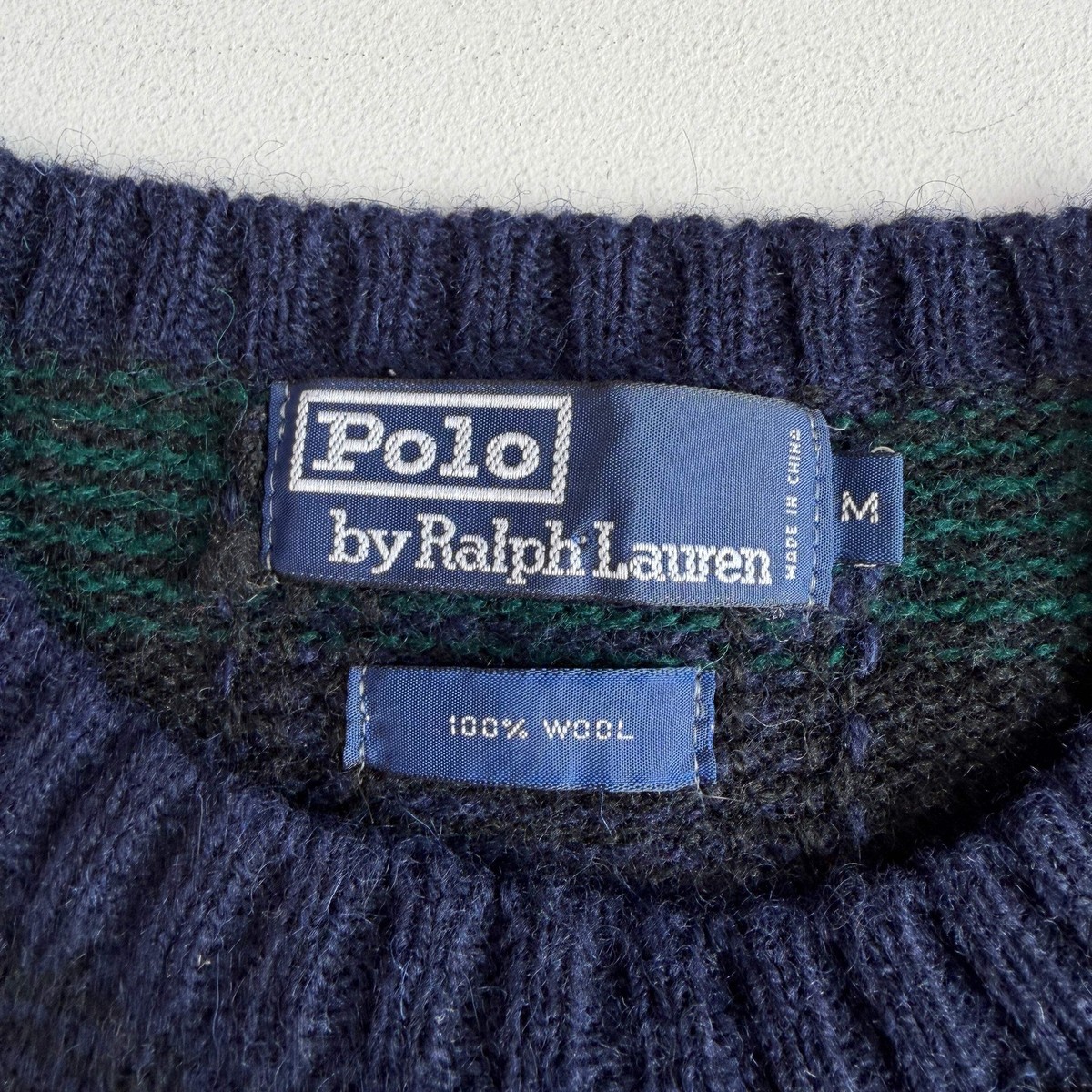 VNTG Polo Ralph Lauren (M) Black Watch Wool Knit Sweater View 5
