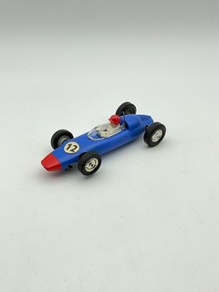 Vintage años 60 Scalextric Nº Coche Ranura C72 BRM Fórmula 1 Azul Rojo Nariz Escala 1/32