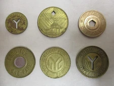 6 Different New York City Transit Authority Subway Train Bus Tokens NYC MTA