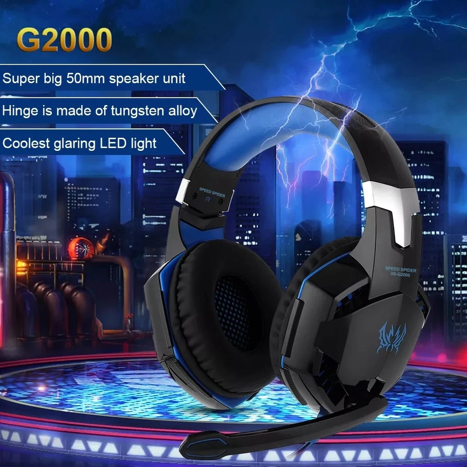 Gaming Headset Gaming Kopfhörer mit Mikrofon HD Stereo LED für PS4 PC Xbox One - Bild 3 von 4