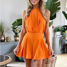 AX Paris Orange High Neck Playsuit size US 4 NWT