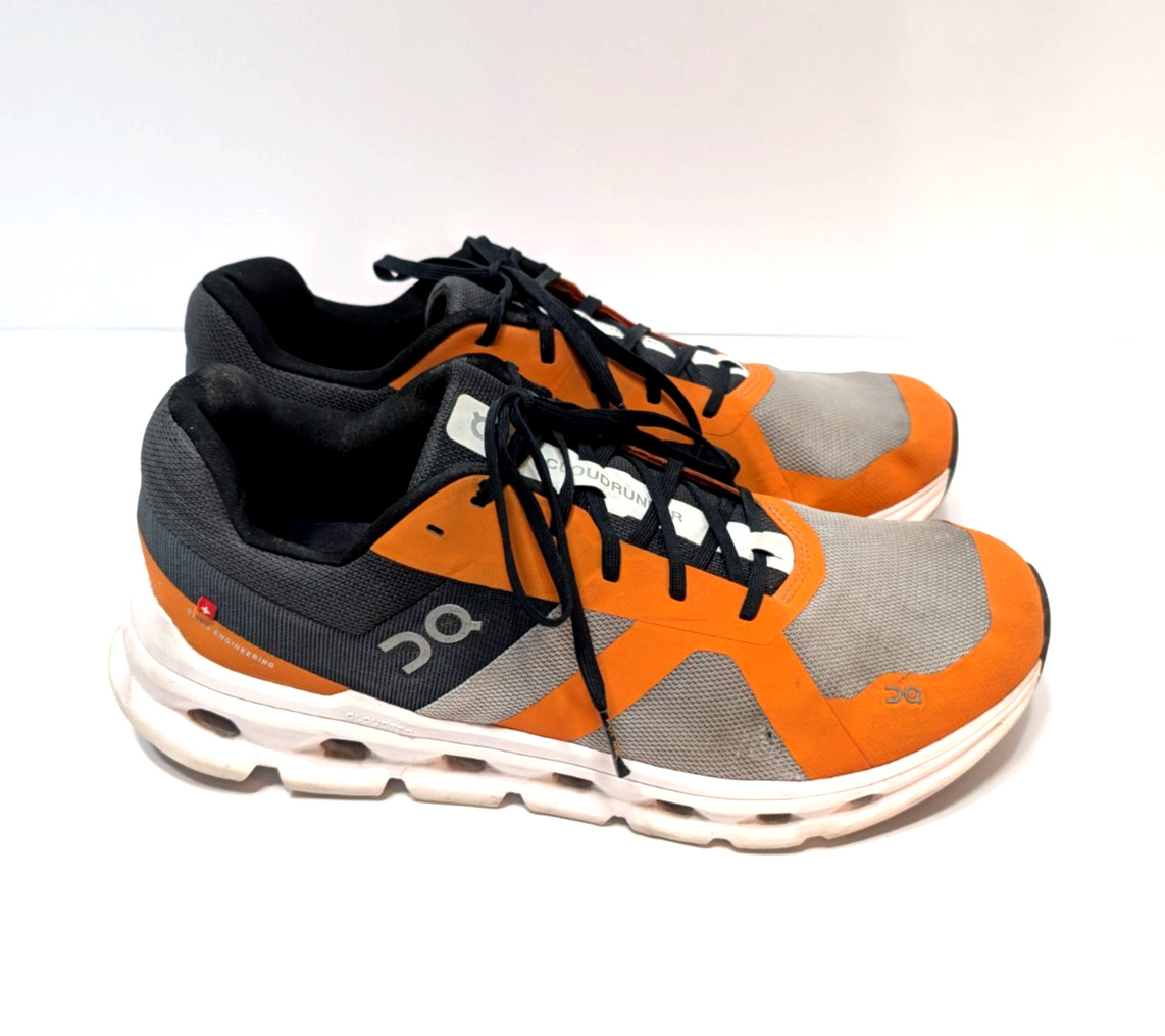 ON CLOUD Mens Cloudrunner Orange Grey Running Sho… - image 4