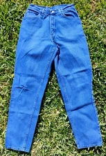 Vintage Women's Gitano Medium Wash Tapered High Waisted Mom Jeans, 28" Waist