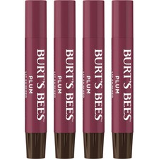 Burt's Bees Lip Shimmer Plum 4 Pack Natural Lip Balm Gloss with Peppermint Fl...