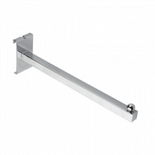 CHROME GRIDWALL 300mm STRAIGHT ARM WITH BALL END STOP