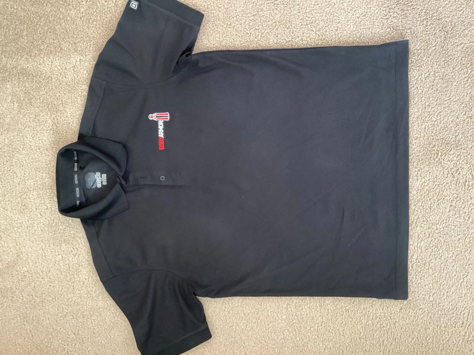 OGIO BodyArmor Polo Shirt Men Lrg Black Short Sleeve Golf Shirt