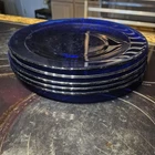 5 Depression Glass Moderntone Cobalt Blue 10" Dinner Plates