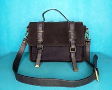 Bolso SESSUN De Piel Y Ante Negro Y Azul De Hombro O Bandolera