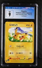 Pokémon Pikachu 2001 JPN Base Expansion Pack 016/128 1st Edition CGC 9