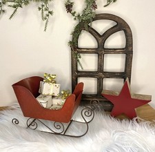 Schlitten Dekoschlitten Weihnachtsdeko Nostalgie Advent Weihnachten Deko Vintage